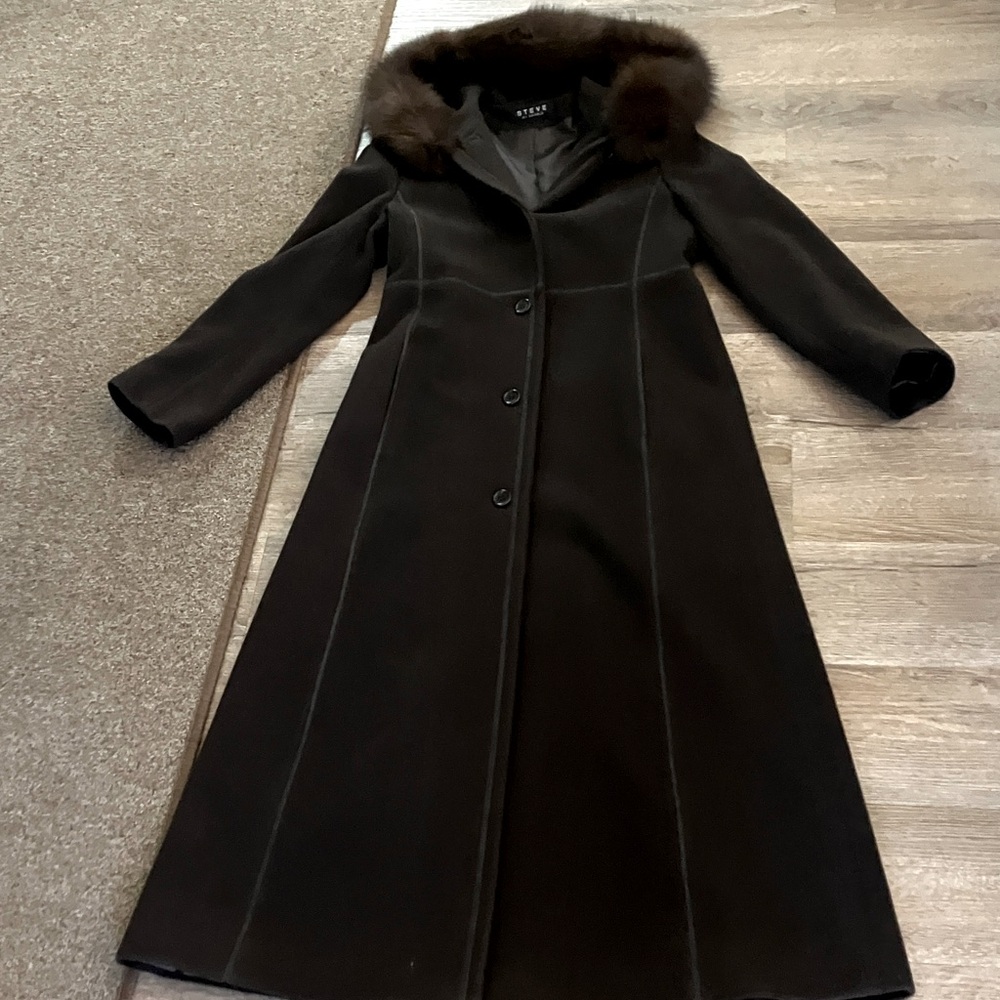 Steve by Searle Cashmere Wool Coat w/fur